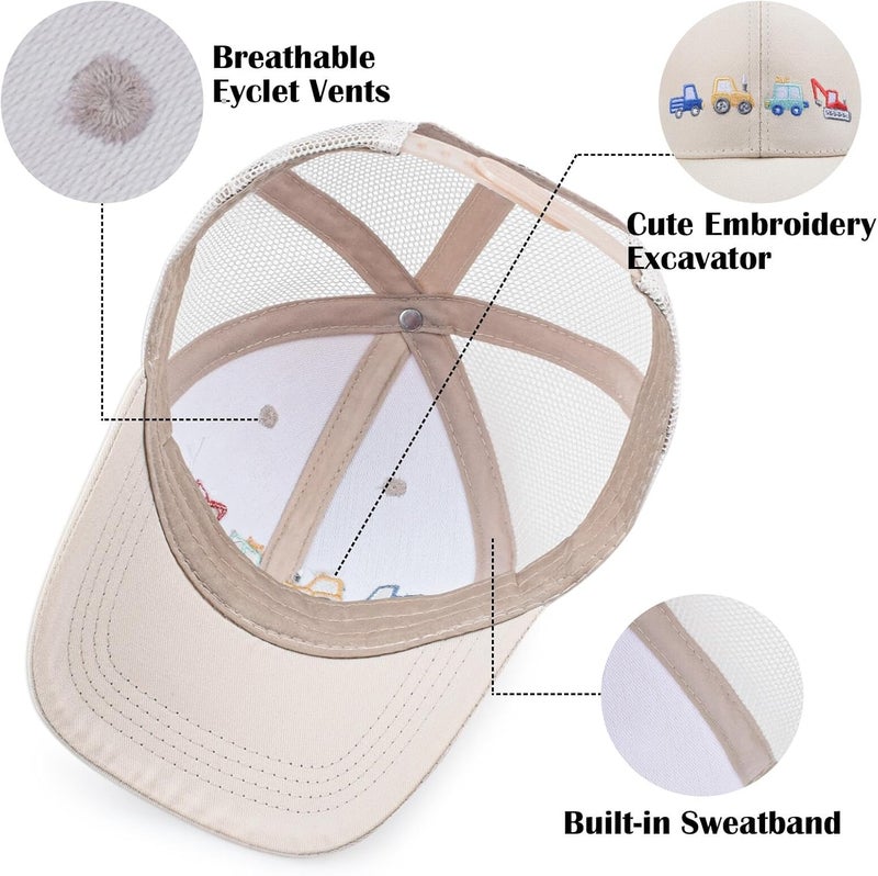 EDCYF Kids Boys Girls Embroidered Baseball Caps Baby Sun hat Toddler Dinosaur Trucker Hats Summer Hats（3-8years - Image 4